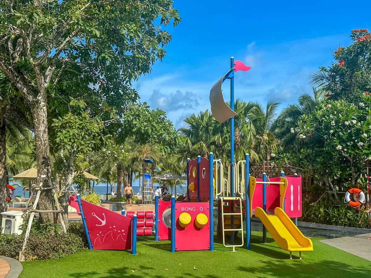 Pirate-ship-themed outdoor playground at Crowne Plaza Phu Quoc