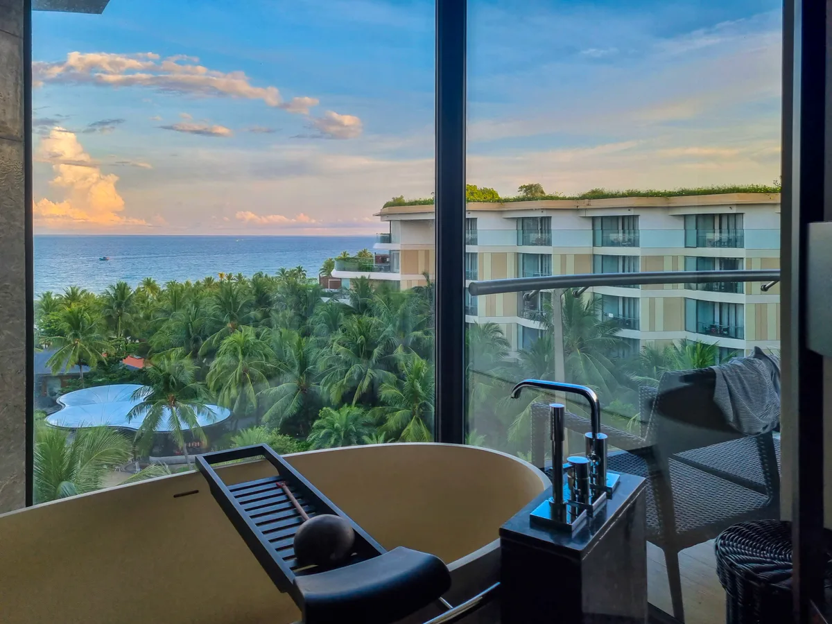 Bathtub with an ocean view over the resort grounds at InterContinental Phu Quoc
