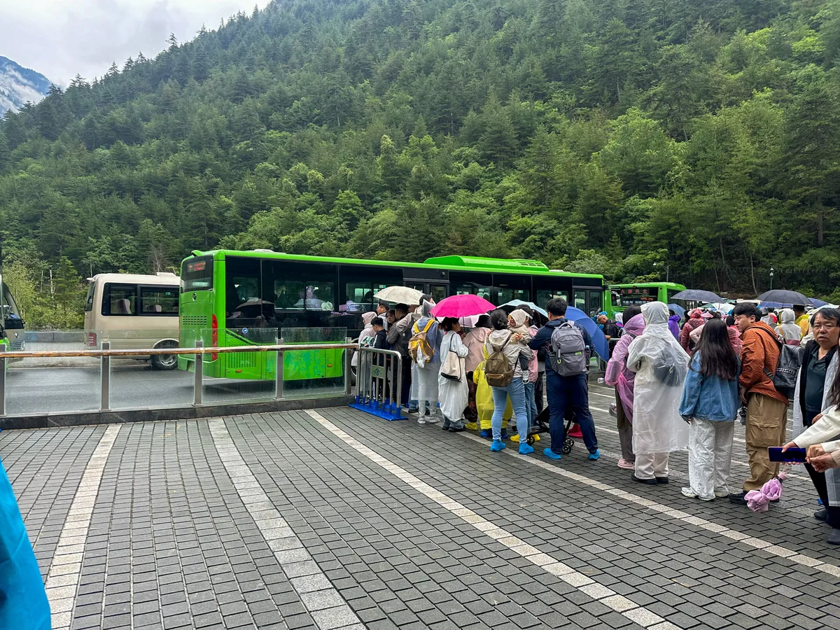 Area near the Jiuzhaigou entrance where many hotels are clustered — useful to know where to stay near Jiuzhaigou