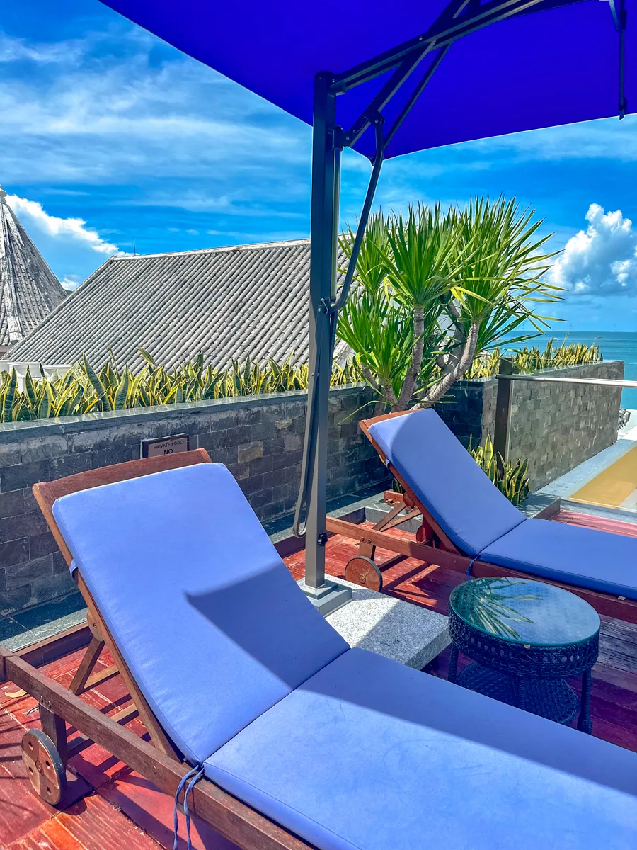 Rooftop private pool lounge area of a Turquoise Suite at JW Marriott Phu Quoc