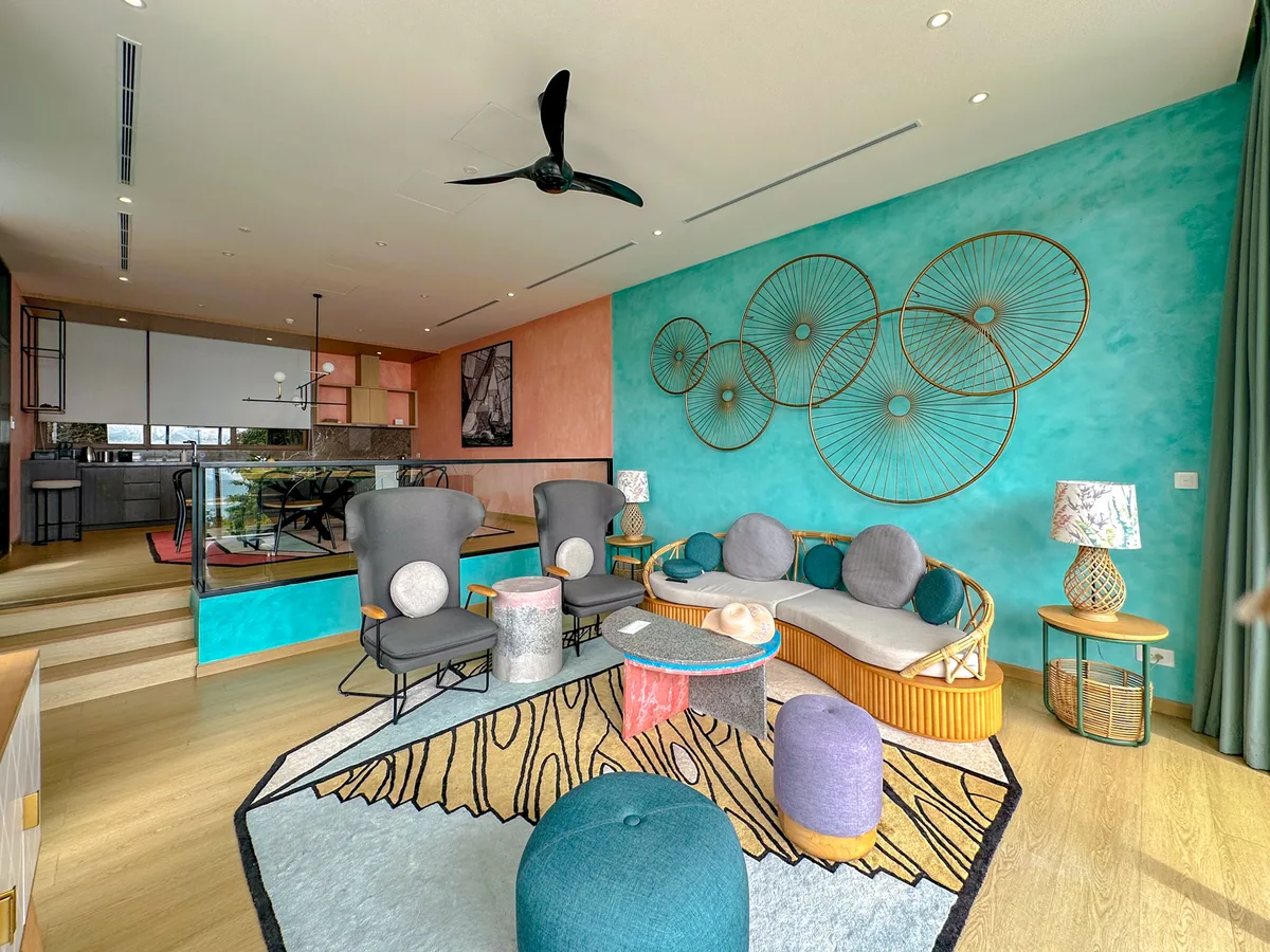 Staircase connecting the two floors of an Eden Retreat Villa at Premier Village Phu Quoc