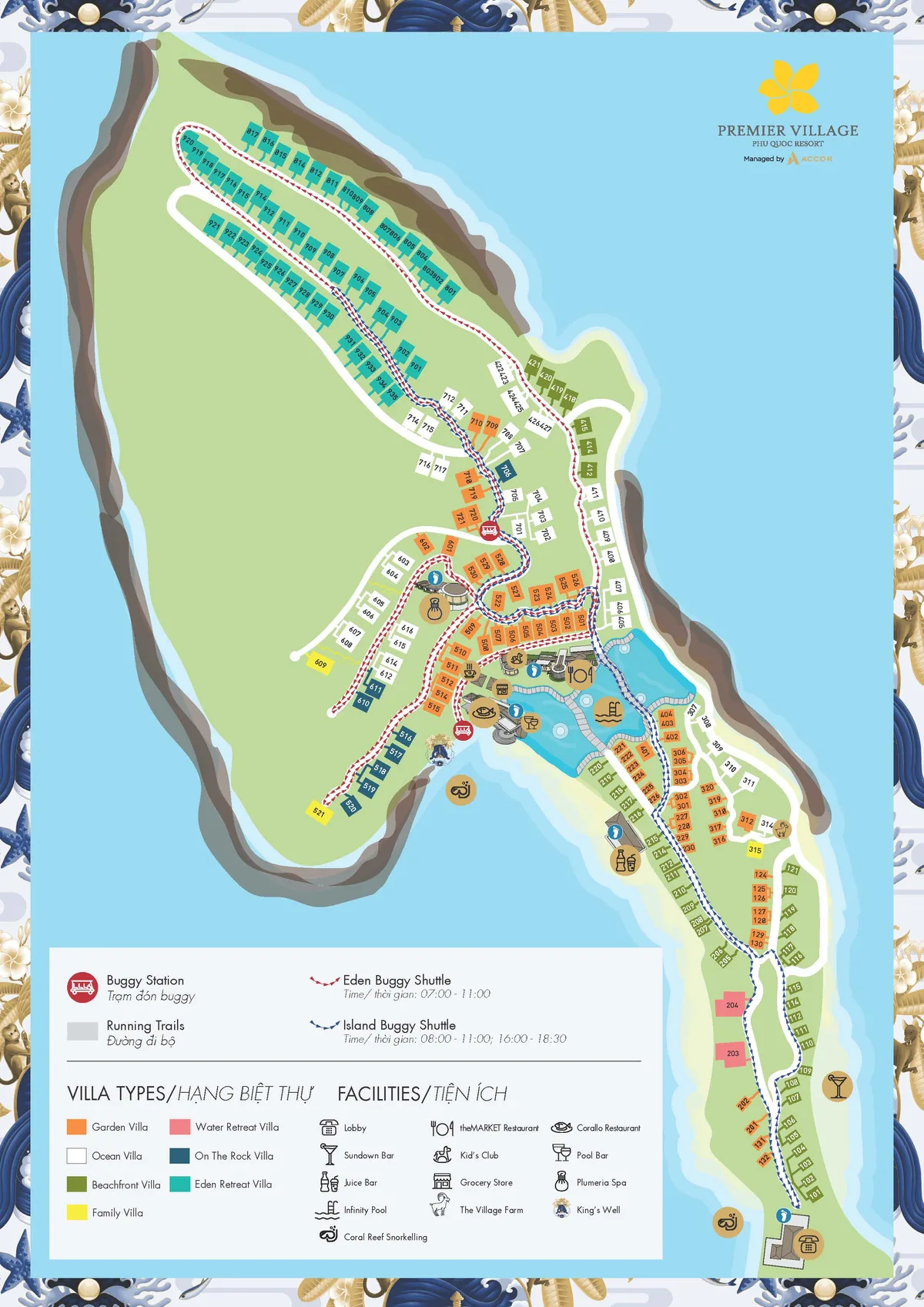 Official villa zone map of Premier Village Phu Quoc Resort