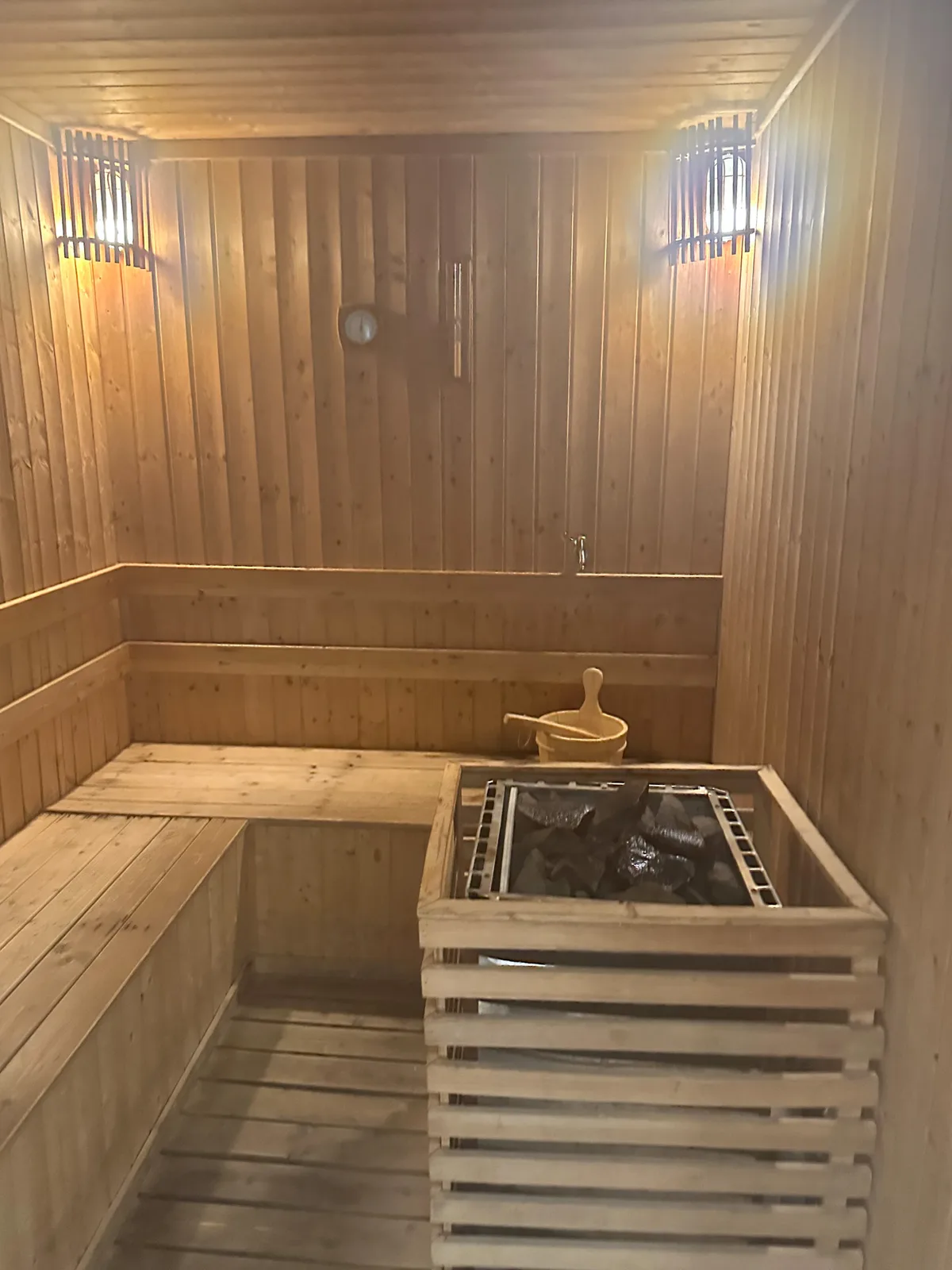 Wood-panelled sauna at the spa, Sheraton Phu Quoc