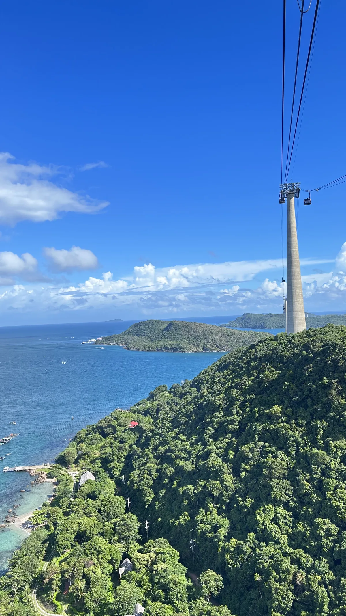View over the An Thoi archipelago from the Hon Thom cable car in Phu Quoc