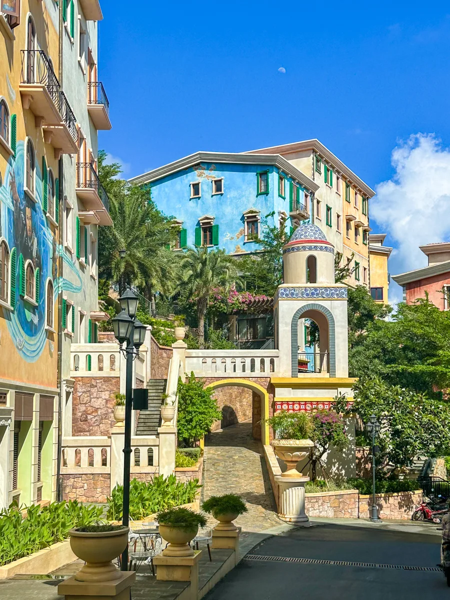 European-styled lanes and buildings in Phu Quoc's Sunset Town